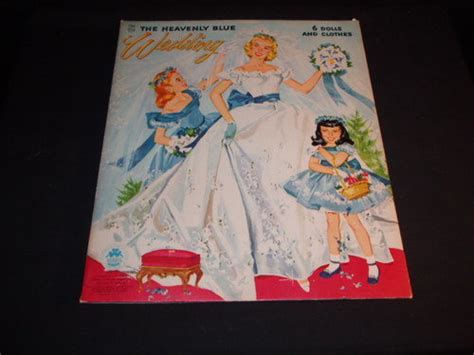 The Heavenly Blue Wedding Paper Dolls Book 1956 Vintage 82432671