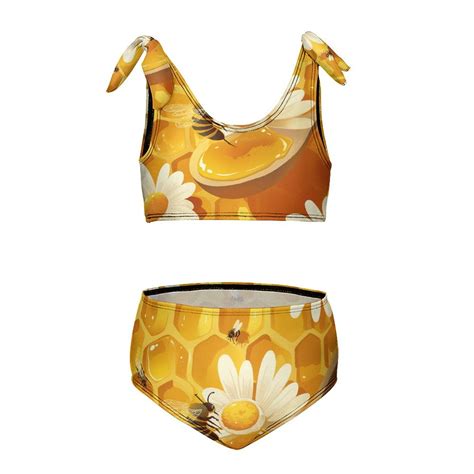 Bee Daisy Flower Girl S Piece Bikini Set Beach Sport Swimsuit Swimwear Y Cm Walmart
