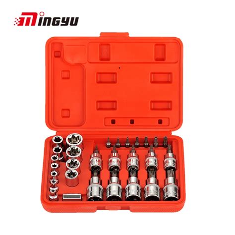 30pcs Torx Male Female E And T Bit Socket Set Star Female Socket Set Torx