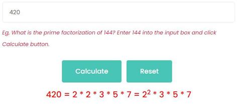 Prime Factorization Calculator All Math Symbols