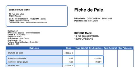 effet Sympton calculer comprendre congés fiche de paie montant des