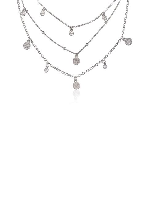 Crystal Detailed Triple Layer Necklace Ettika