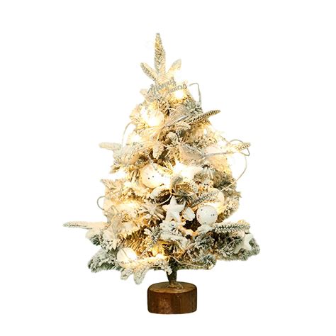 H Flocked Christmas Tree For Table Decoration 23.6 Inches Tall With