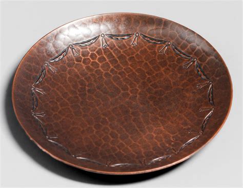 Roycroft Hammered Copper Card Tray C1920s California Historical Design