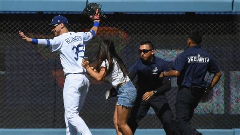 Dodgers Cody Bellinger Deals With On Field Fan Interactions In Two