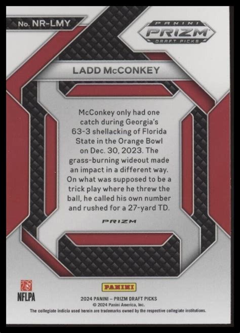 2024 Panini Prizm Draft Picks NR LMY Ladd McConkey New Recruits Green