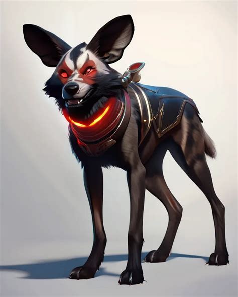 Anthropomorphic African Wild Dog psion - AI Photo Generator - starryai