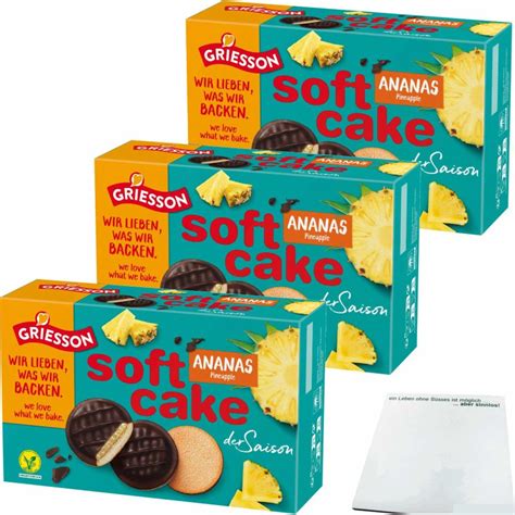 Griesson Soft Cake Ananas 3er Pack 3x300g Packung Usy Block