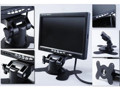 7 Inch Tft Lcd Color Monitor 2 Video Input Car Rear View Monitor Dvd Vcr Monitor With Remote And