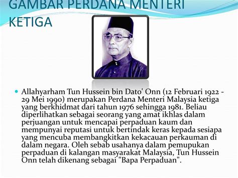 Perdana Menteri Malaysia Ketiga - Senarai Urutan Gambar Perdana Menteri Malaysia 1 7 / Tun ...