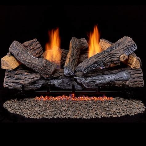 Duluth Forge Ventless Dual Fuel Gas Log Set 30 In Berkshire Stacked Oak Remote Control