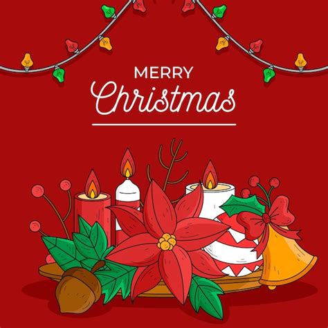 Free Vector Hand Drawn Christmas Background