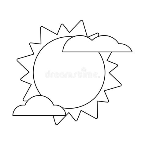 Sun And Clouds Clipart Black And White