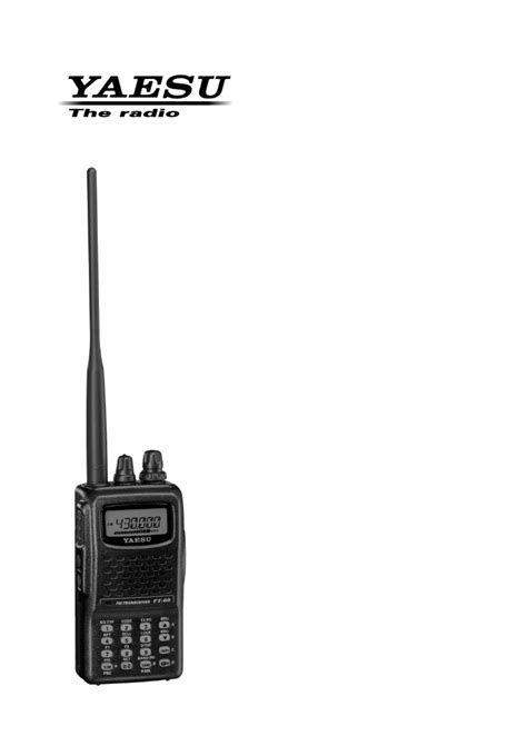 Yaesu FT-60R-E Handleiding (84 Pagina's)