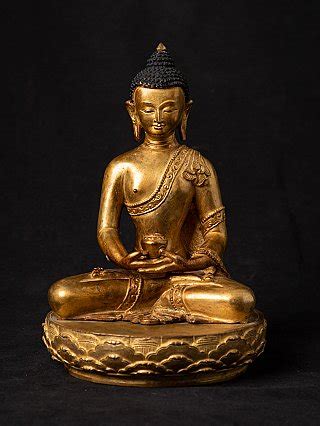 Old Bronze Nepali Buddha Statue From Nepal