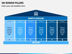 Six Roman Pillars PowerPoint Template PPT Slides