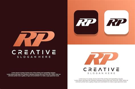 Design De Logotipo Rp De Carta Monograma Abstrata Vetor Premium