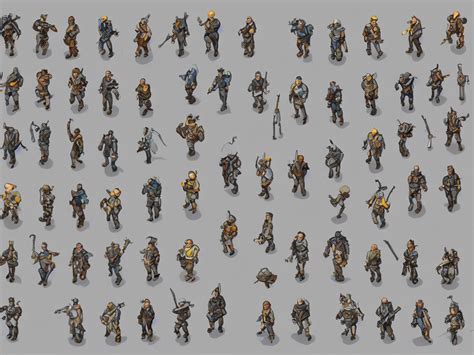 Prompthunt Isometric Character Sprite Sheet Small Character Sheet