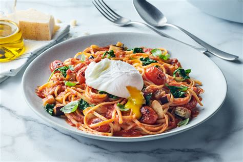 Linguine With Roasted Cherry Tomatoes Spinach And Eggplant KemiZ