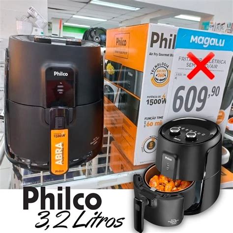 Fritadeira El Trica Sem Leo Air Fryer Philco Gourmet Pfr Pg Preto