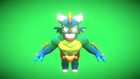 El Dragón Verdoso T Pose Brawl Stars Download Free 3d Model By