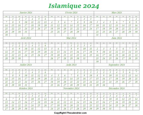 Calendrier Hijri 2024 The Calendrier