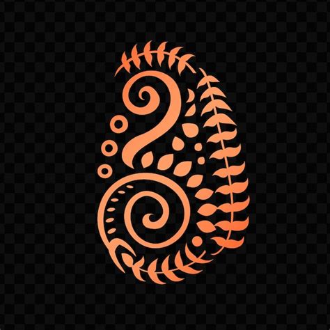 Psd Vector Logotipo Tnico Maori Koru Con Helechos Y Espirales Para