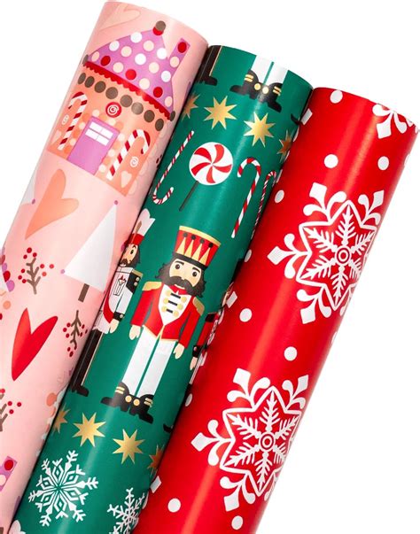 Wrapaholic Christmas Wrapping Paper Roll Mini Roll 3 Rolls 17 Inch X 120 Inch