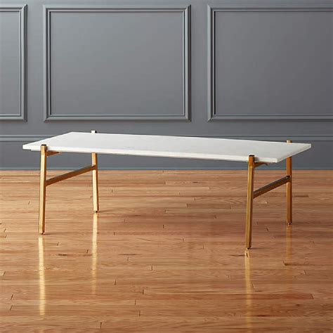 CB2 Large Marble Coffee Table AptDeco