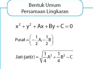 Bentuk Umum Persamaan Lingkaran Materi Soal - Riset