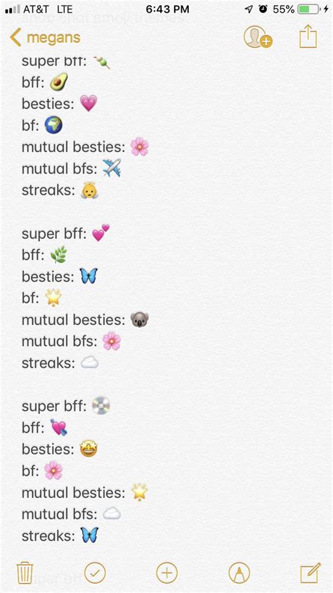 Friend Emojis Snap Snapchat Names Emoji Combinations Instagram Emoji