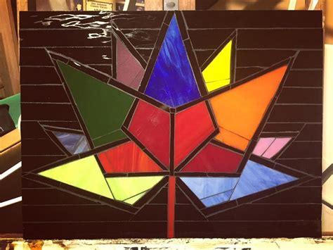 Canada 150 Stained Glass Mosaic On Particle Board Glass Mosaic Art Stained Glass Mosaic