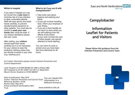 Campylobacter Information Leaflet East And North Herts Nhs Trust