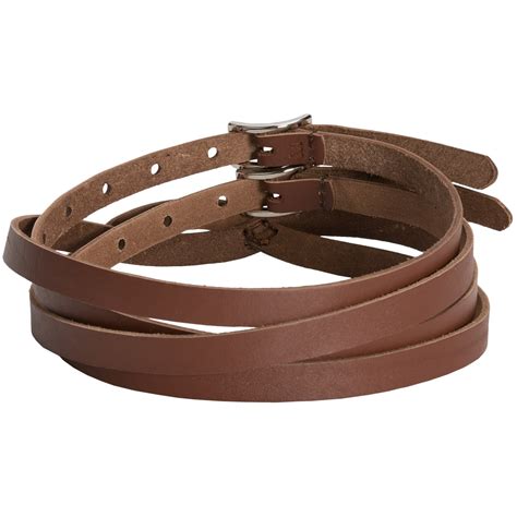 Aventura Clothing Double Wrap Skinny Leather Belt For Women 7531d