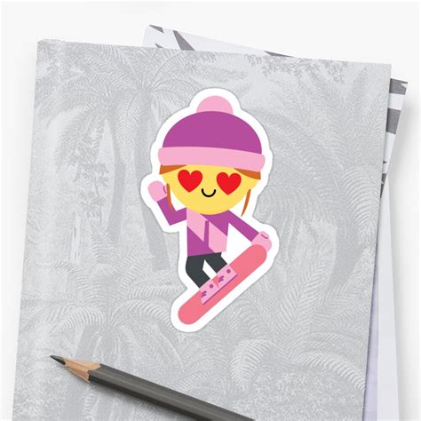 "Ski Girl Emoji " Sticker by HippoEmo | Redbubble