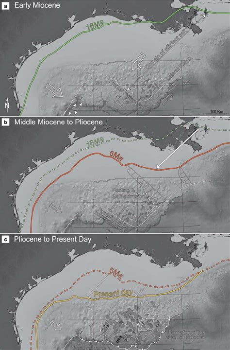 Three Stage Evolution Model Of The Northern Gulf Of Mexico A In