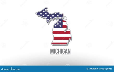 Vector Illustration of a County State with US United States Flag Stock ...