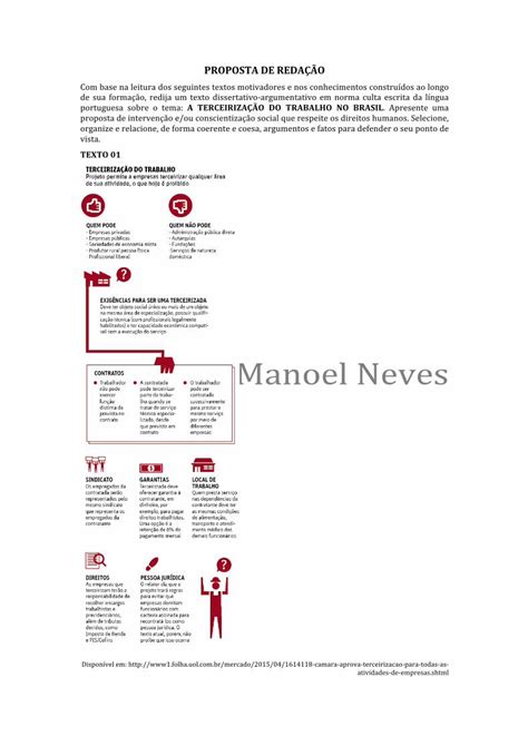 Pdf Proposta De Reda O A Terceiriza O Do Trabalho No Brasil