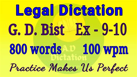 Shorthand Dictation 100 Wpm In English Dr G D Bist Legal