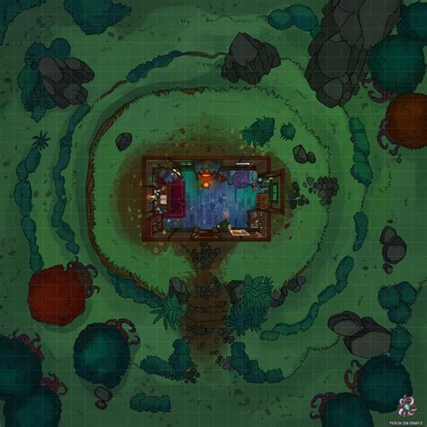 Oc Art Wizards Cabin Battle Map 30x30 Dnd Dungeons And Dragons