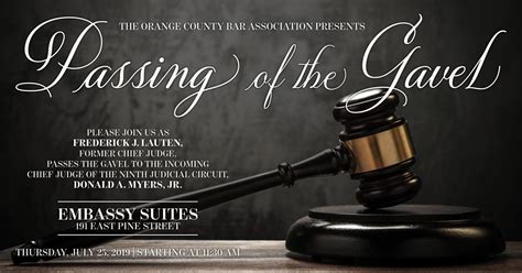 Passing Of The Gavel Ceremony July 25th Ninth Judicial Circuit Court Of Florida