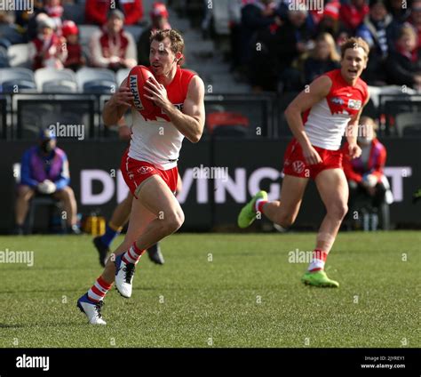 Harry Cunningham Of The Swans Runs Forward During The Round 16 AFL