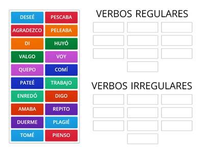 Verbos Regulares E Irregulares Recursos Did Cticos