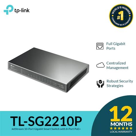 TP Link TL SG2210P JetStream 8 Port Gigabit Smart PoE Switch With 2 SFP