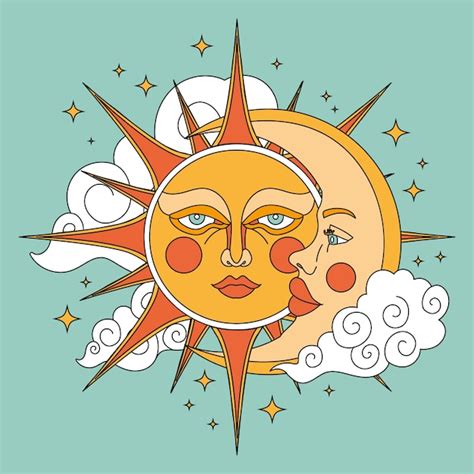 Illustration De Dessin Soleil Et Lune Dessin S La Main Vecteur Premium