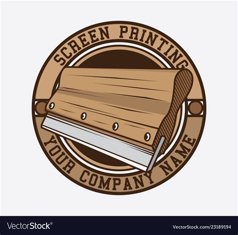 Screen printing logo design Royalty Free Vector Image