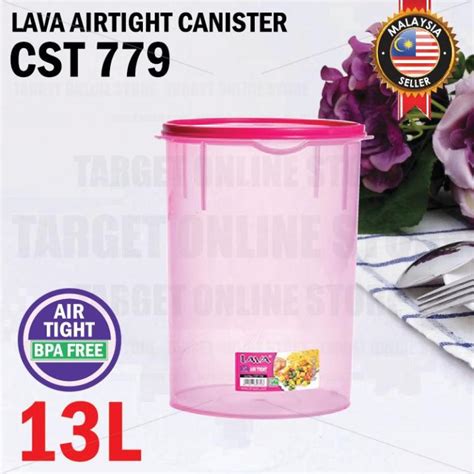 LAVA AIRTIGHT Food Canister Container BPA FREE Cylinder CST 779 13L