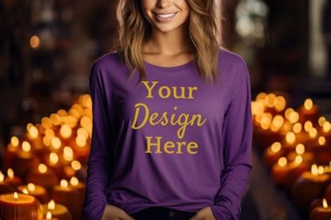 Purple Long Sleeve Mockup Halloween Graphic By Lara S Designs