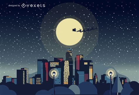 Los Angeles Christmas Skyline Vector Download