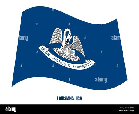 Louisiana Usa State Flag Waving Vector Illustration On White